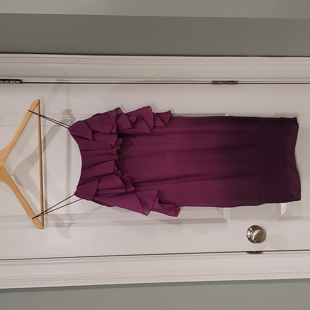 Rebecca Taylor Silk Purple Ombre Spaghetti Straps Mini Dress - Size 8 - Picture 4 of 10